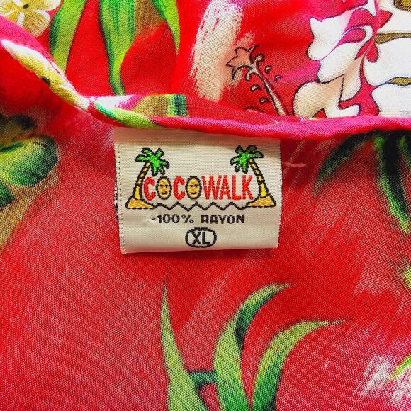 Cocowalk Hawaiian Dress Maxi Red Floral Slit Spaghetti Straps Womens XL - Picture 6 of 6